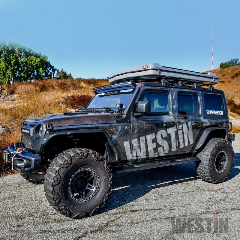 Westin 18-22 Jeep Wrangler JLU 4dr R5 Nerf Step Bars - Tex. Blk