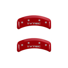 Load image into Gallery viewer, MGP 4 Caliper Covers Engraved Front &amp; Rear i-Vtec Red finish silver ch