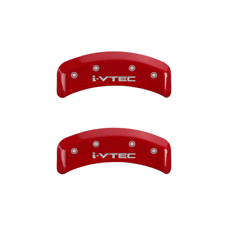 MGP 4 Caliper Covers Engraved Front & Rear i-Vtec Red finish silver ch