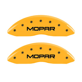 MGP 4 Caliper Covers Engraved Front & Rear MOPAR Yellow finish black ch