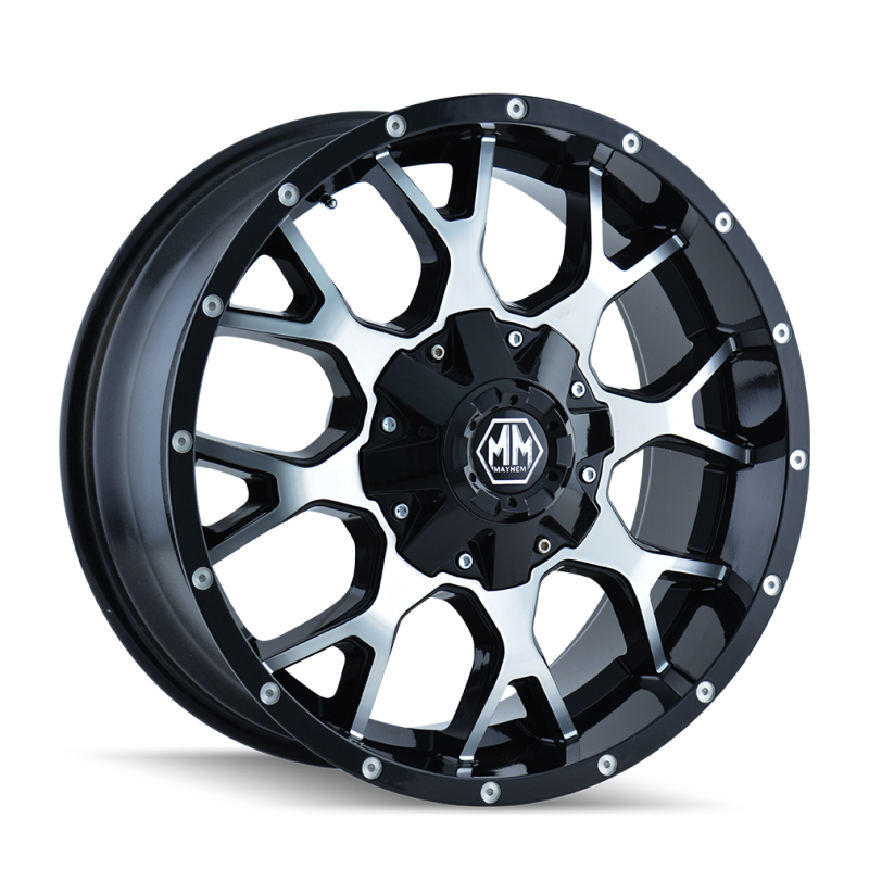 Mayhem 8015 Warrior 18x9 / 8x165.1 BP / -12mm Offset / 130.8mm Hub Black/Machined Face Wheel