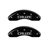 MGP Front set 2 Caliper Covers Engraved Front Cruze Black finish silver ch