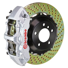 Load image into Gallery viewer, Brembo 12-16 98ster (PCCB Eqpt) Fr GT BBK 6Pis Cast 380x32 2pc Rotor Drilled-Silver