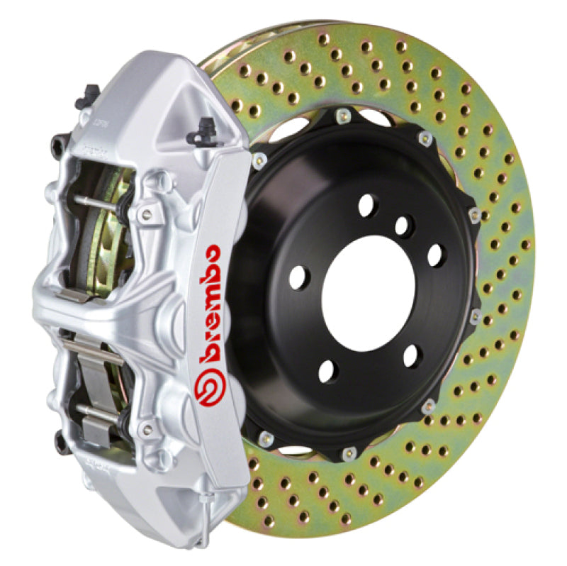 Brembo 12-20 GS350/GS350 F-Sport Exc AWD Fr GT BBK 6Pis Cast 380x32 2pc Rotor Drilled-Silver