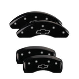 MGP 4 Caliper Covers Engraved Front & Rear Bowtie Black finish silver ch