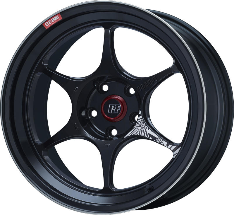 Enkei PF06 18x8.5in 5x100 BP 48mm Offset 75mm Bore Black Machined Wheel