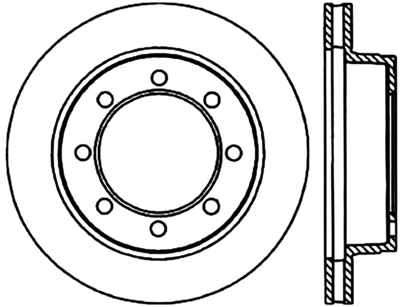StopTech 95-99 Ford F250/350 Front Right Cryo Sport Slotted Rotor