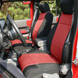 Rugged Ridge Seat Cover Kit Black/Red 07-10 Jeep Wrangler JK 4dr