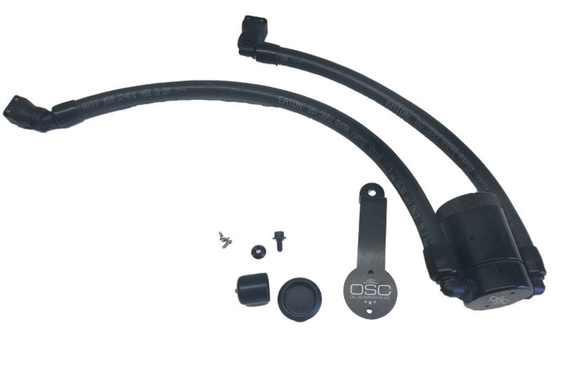 J&amp;L 2018-2023 Ford Mustang GT Driver Side Oil Separator 3.0 - Black Anodized
