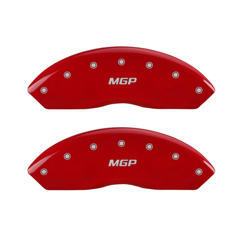 MGP 4 Caliper Covers Engraved Front & Rear MGP Red finish silver ch