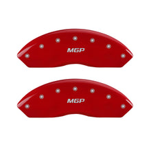 Load image into Gallery viewer, MGP Front set 2 Caliper Covers Engraved Front MGP Red finish silver ch