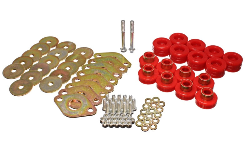 Energy Suspension Body Mount Set W/Hardware - Red - GTR Auto