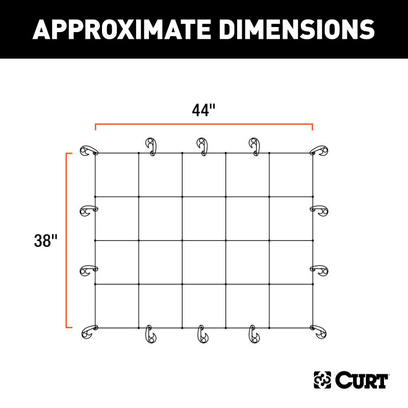 Curt 44in x 38in Roof Rack Cargo Net