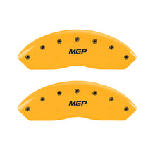 Load image into Gallery viewer, MGP 4 Caliper Covers Engraved Front &amp; Rear MGP Yellow Finish Black Char 2003 Honda Accord