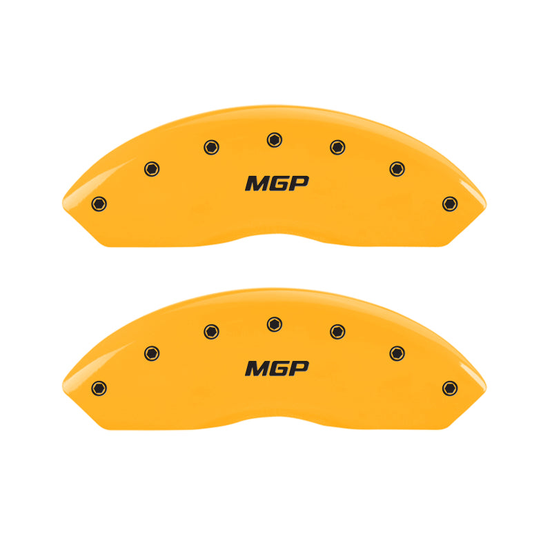 MGP 2 Caliper Covers Engraved Front MGP Yellow Finish Black Characters 2010 Mazda Tribute