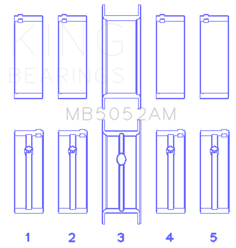 King Engine Bearings Chrysler/Mitsubishi 122ci 2.0L (Size STD) Main Bearing Set