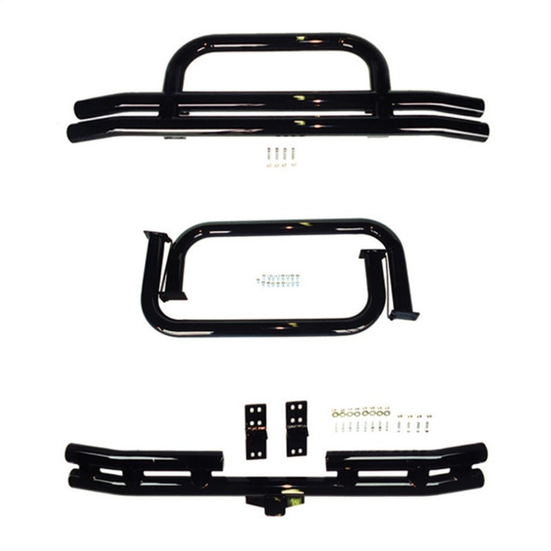 Rugged Ridge 3-In Tubular Bumper&Side Step Kit Black 76-86 Jeep CJ7&CJ