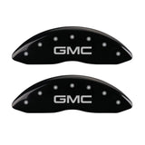 MGP 4 Caliper Covers Engraved Front & Rear GMC Black finish silver ch