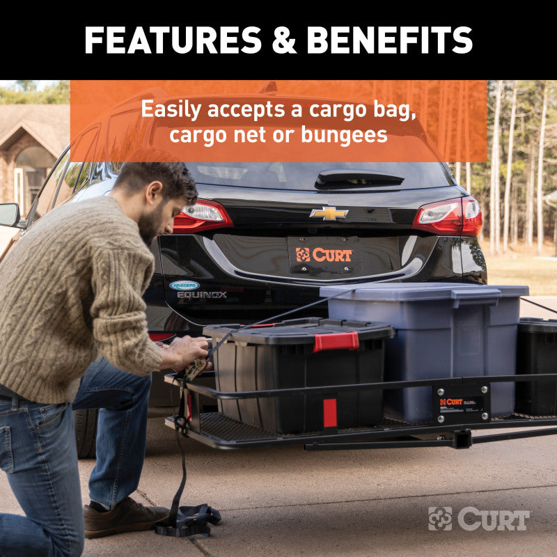 Curt 60in x 20in Basket-Style Cargo Carrier (Fixed 2in Shank)