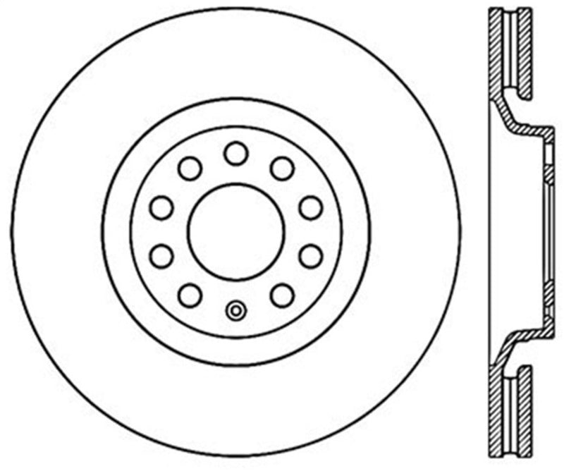 StopTech 01-09 Audi A4 Cross Drilled Cryo Right Front Rotor