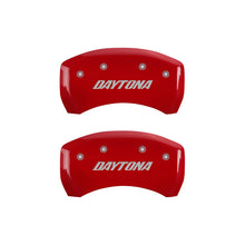 Load image into Gallery viewer, MGP 4 Caliper Covers Engraved Front &amp; Rear Daytona Red finish silver ch