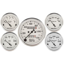 Load image into Gallery viewer, Auto Meter Speedometer 3-1/8in and 2-1/16in Mechanical 5-Piece Old Tyme White Gauge Kit