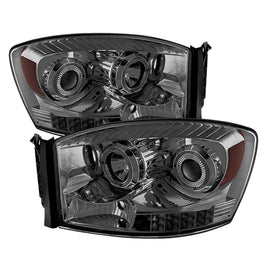 xTune Dodge Ram 1500 06-08 / Ram 2500/3500 06-09 Halo Projector Headlights Smoked PRO-JH-DR06-LED-SM