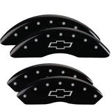 MGP 4 Caliper Covers Engraved Front & Rear Bowtie Black finish silver ch