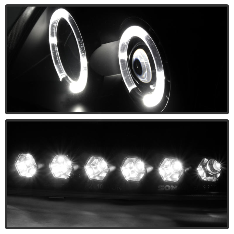 Spyder Ford F150 97-03 Projector - LED Halo Amber Reflector LED Blk Smke PRO-YD-FF15097-1P-AM-BSM