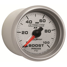 Load image into Gallery viewer, Autometer Ultra-Lite II 52mm 0-100 PSI Mechanical Boost Gauge