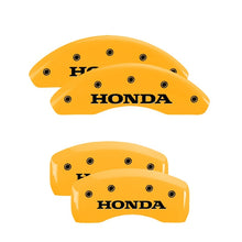 Load image into Gallery viewer, MGP 4 Caliper Covers Engraved Front &amp; Rear MGP Yellow finish black ch