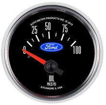 Load image into Gallery viewer, Autometer Ford 2-1/16in. 100 PSI Electric Oil Pressure Gauge