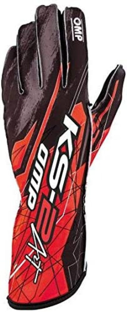 OMP KS-2 Art Gloves Black/Red - Size 5 (For Children)