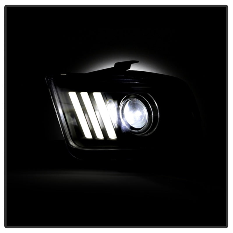 Spyder Ford Mustang 05-08 V2 High-Power LED Headlights - Black PRO-YD-FM05AP-BK