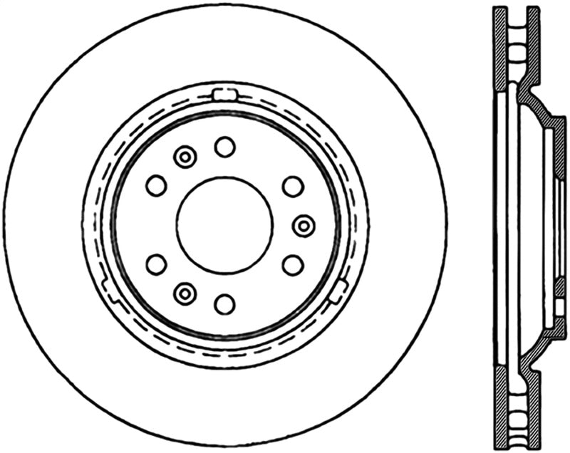 StopTech Power Slot 04-09 Cadillac SRX Front Right Drilled & Slotted Rotors