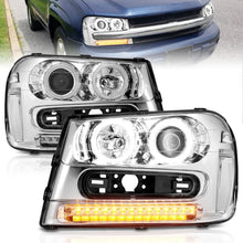 Load image into Gallery viewer, ANZO 2002-2009 Chevrolet Trailblazer Projector Headlights w/ Halo Chrome