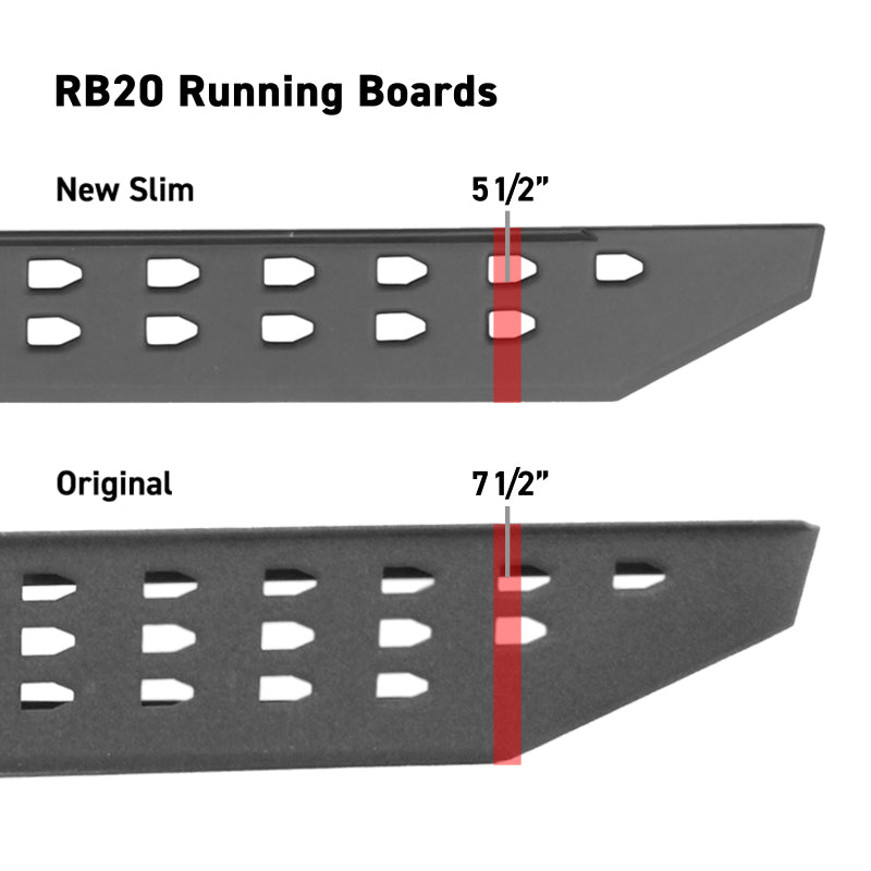 Go Rhino RB20 Slim Running Boards - Universal 80in. - Tex. Blk - GTR Auto