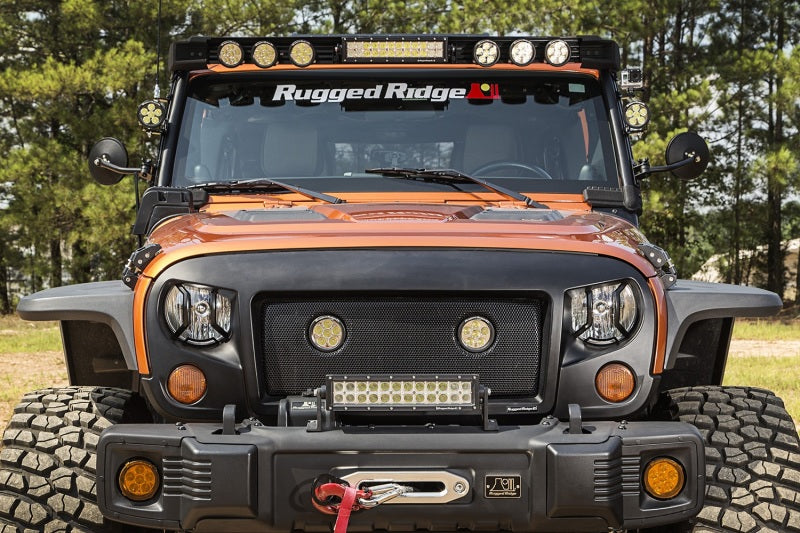 Rugged Ridge 07-18 Jeep Wrangler JK Fast Track Kit 1 Bar 8 Rounds Mirrors