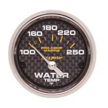 Load image into Gallery viewer, Autometer Marine Carbon Fiber Ultra-Lite 2-1/16in 100-250 Degrees Electric Water Temperature Gauge