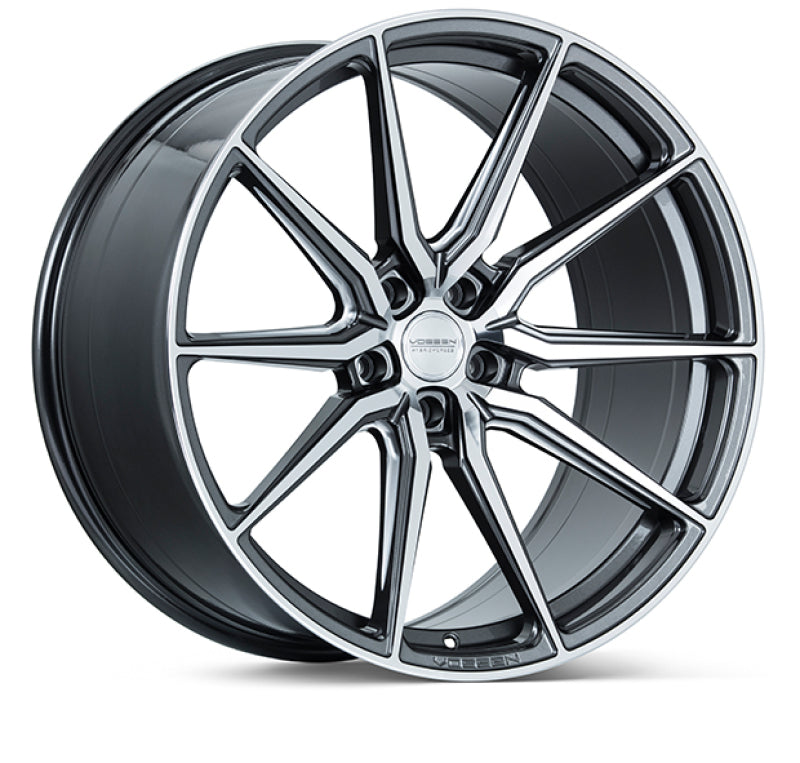 Vossen HF-3 22x10.5 / 5x120 / ET38 / Deep Face / 72.56 - Gloss Graphite Polished Wheel