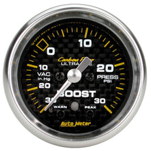 Load image into Gallery viewer, Autometer Carbon Fiber 52mm 30 PSI Electronic Boost gauge