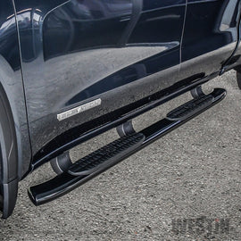 Westin 19-20 Chevrolet Silverado/GMC Sierra 1500 Double Cab PRO TRAXX 5 Oval Nerf Step Bars - Black - GTR Auto