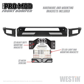Westin 2010-2019 Dodge Ram 2500/3500 ( Old Body Style ) Pro-Mod Front Bumper - Textured Black - GTR Auto