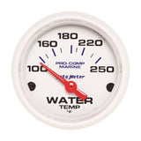 Autometer Marine White Gauge 2-1/16in Electric Water Temperature Gauge 100-250 Deg F