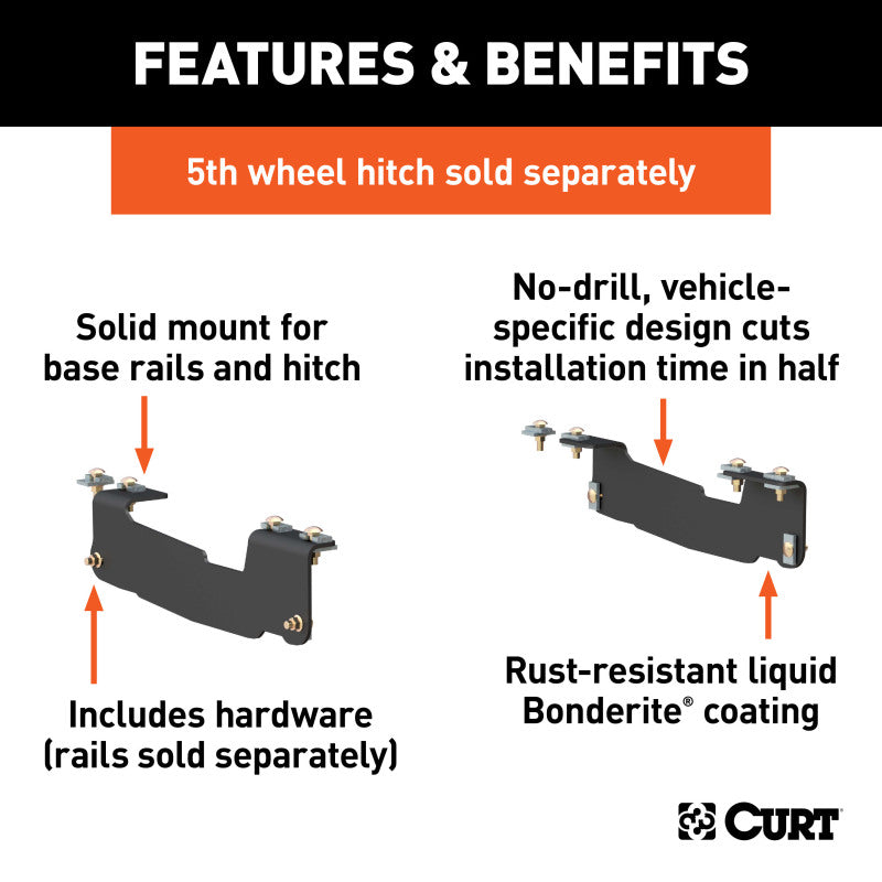 Curt 04-14 Ford F-150 Custom 5th Wheel Brackets