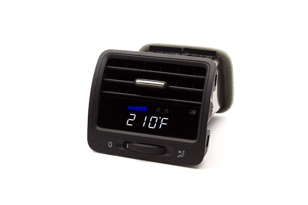 P3 V3 OBD2 - VW Mk5 Gauge (2007-2009) Right Hand Drive, R Models, Blue bars / White digits, Pre-installed in OEM Vent