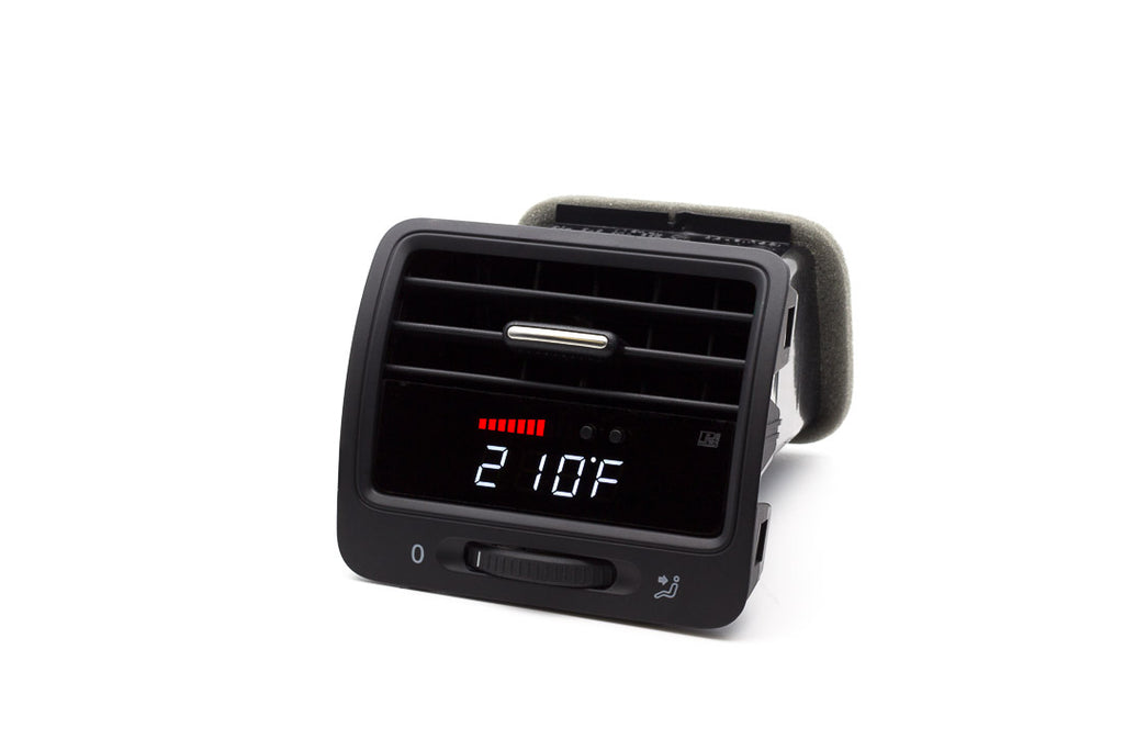 P3 V3 OBD2 - VW Mk5 Gauge (2007-2009) Left Hand Drive, Golf/GTI/Jetta, Red bars / White digits, Pre-installed in OEM Vent