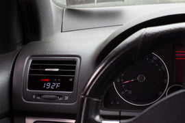 P3 V3 OBD2 - VW Mk5 Gauge (2007-2009) Left Hand Drive, Golf/GTI/Jetta, Red bars / White digits, Pre-installed in OEM Vent
