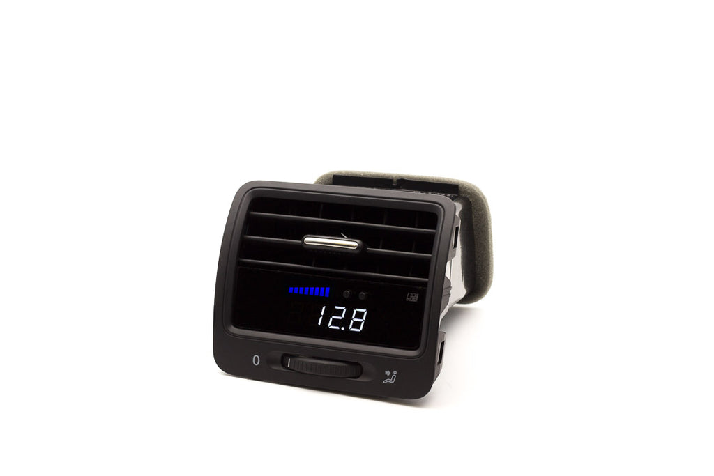 P3 Analog Gauge - VW Mk5 (2005-2009) Left Hand Drive, Blue bars / White digits, Pre-installed in OEM Vent