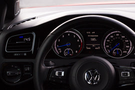 P3 Analog Gauge - VW Mk7 (2014-2019) Left Hand Drive, Blue bars / White digits